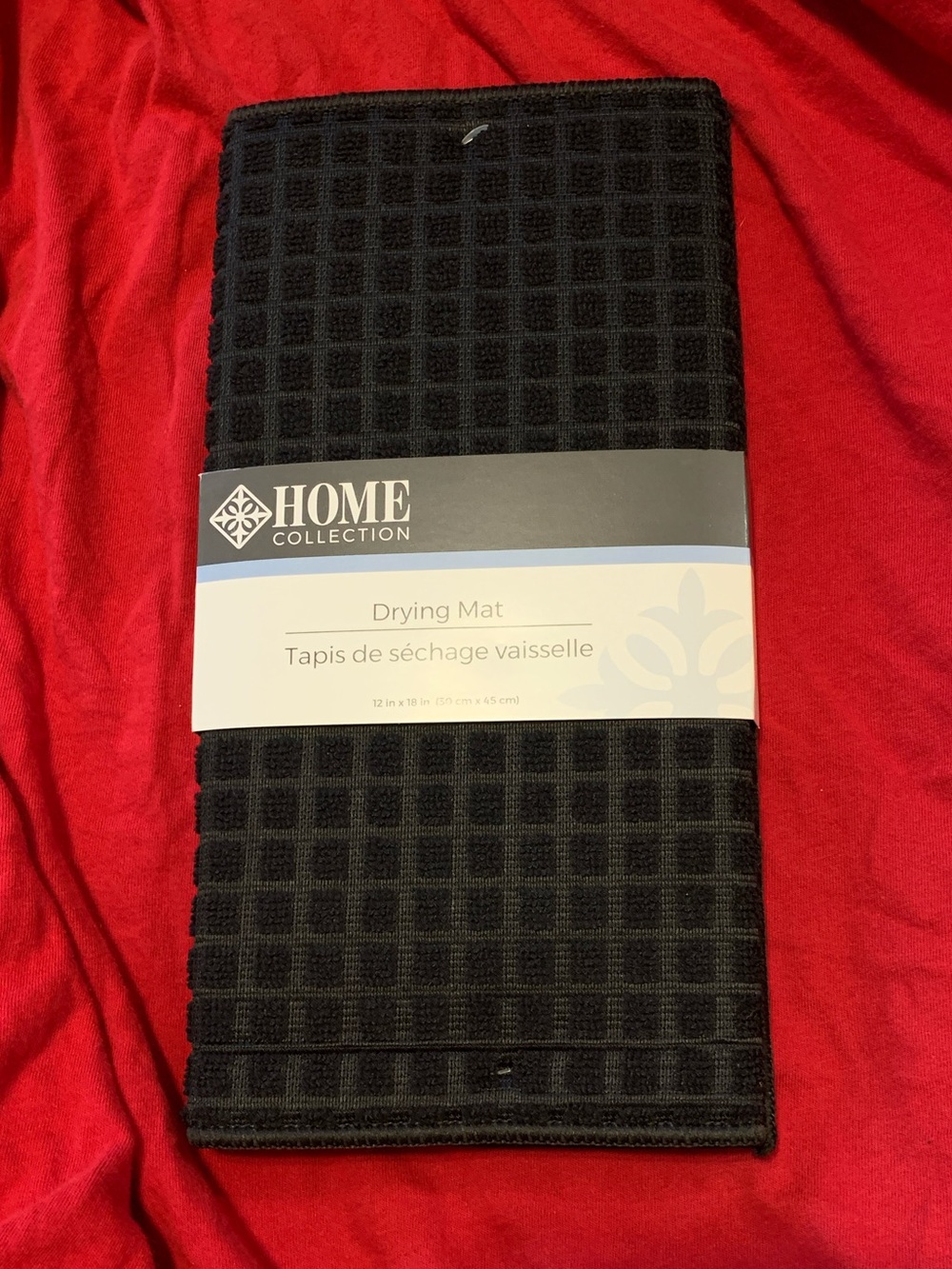 Home Collection Black Waffle-Weave Dish Drying Mat